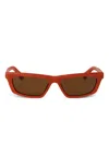 Jacquemus Rectangle-frame Sunglasses In Red