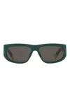 Jacquemus Lunettes De Soleil Pilota D-frame Vertes In Green