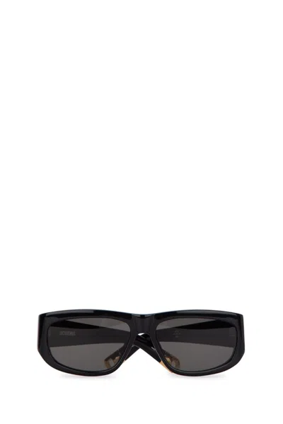 Jacquemus Rectangle Frame Sunglasses In Black