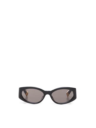 Jacquemus Rectangle Frame Sunglasses In Black