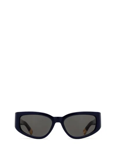 Jacquemus Rectangle Frame Sunglasses In Navy