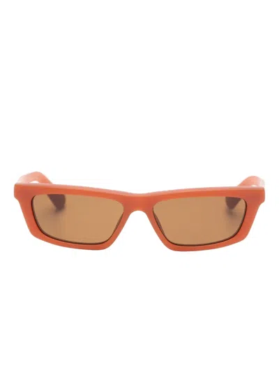 Jacquemus Rectangle-trapezi Sunglasses In Orange
