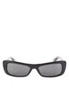 Jacquemus Rectangle-frame Acetate Sunglasses In Black
