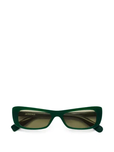 Jacquemus Rectangle-frame Sunglasses In Green