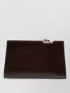 Jacquemus Rectangular Clutch Bag Detachable Strap Handle In Brown