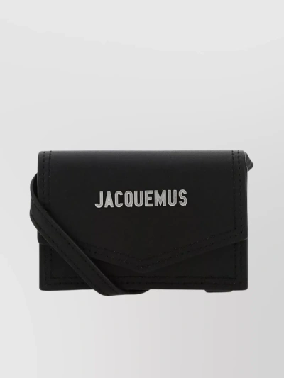 Jacquemus Rectangular Fold-over Top Wallet In Black