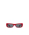 Jacquemus Capri Rectangle Acetate Sunglasses In Red