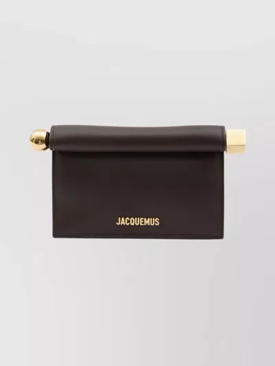 Jacquemus Rectangular Leather Clutch And Chain Strap