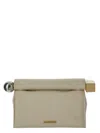 Jacquemus Rectangular Leather Clutch With Sculptural Closure In Gray