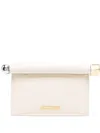 Jacquemus Rectangular Rolled Closure Clutch In White