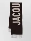 Jacquemus Rectangular Scarf With Fringed Edges And Bold Lettering