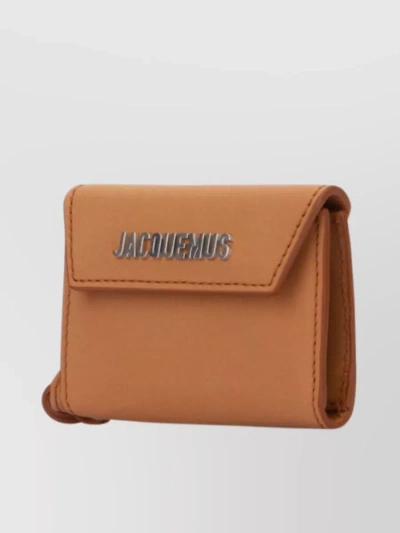 Jacquemus Rectangular Shoulder Strap Wallet In Brown