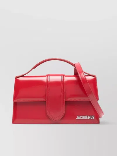 Jacquemus Rectangular Smooth Top Handle Shoulder Bag In Red