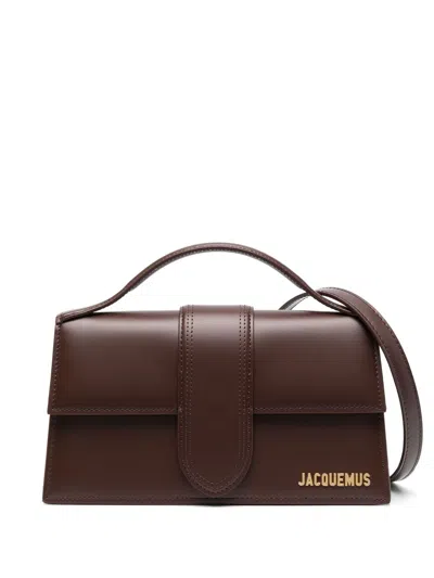 Jacquemus Rectangular Structured Silk-blend Handbag In Burgundy