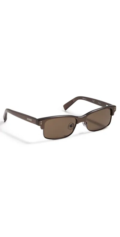 Jacquemus Rectangular Sunglasses Brown