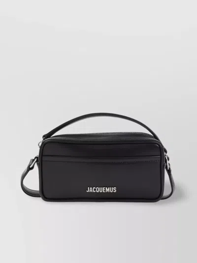 Jacquemus Rectangular Top Handle Shoulder Bag In Black