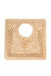 Jacquemus The Small Square Beach Raffia Handbag In Nude