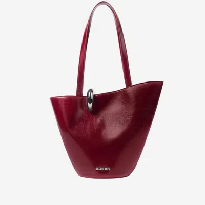 JACQUEMUS RED BAMBOLA MEDIUM TOTE