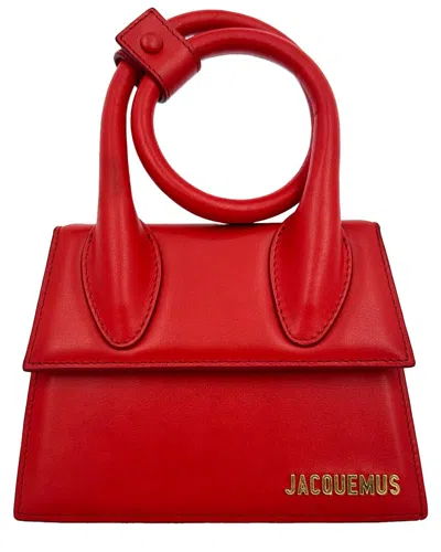 Pre-owned Jacquemus Red Calfskin Leather Large Le Chiquito Handbag (authentic Pre-loved)