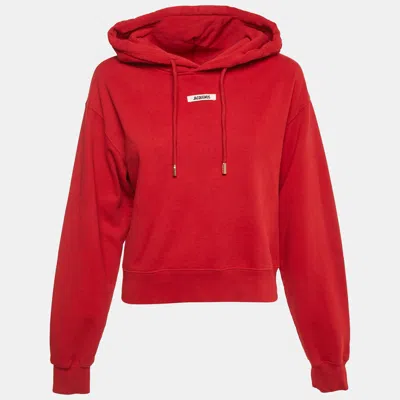 Pre-owned Jacquemus Red Cotton Gross Grain Hooded Sweatshirt S