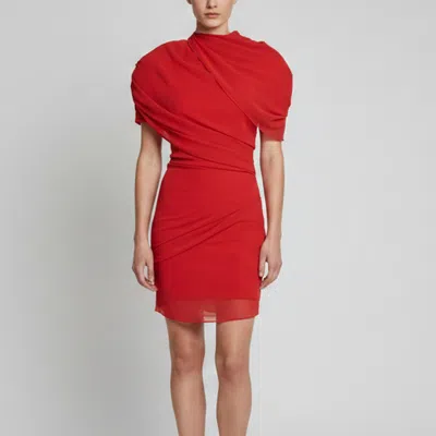 Pre-owned Jacquemus Red Crepe Draped La Robe Castagna Mini Dress S