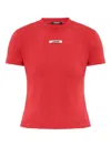 Jacquemus Short Sleeve Cotton T-shirt In Red