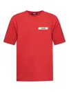 Jacquemus Round Neck Short Sleeve T-shirt In Red