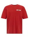 Jacquemus Le T-shirt Gros Grain Red T-shirt With Logo Patch On The Front In Cotton Man In Red