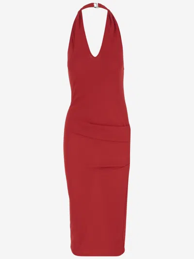 Jacquemus Red Halterneck Midi Dress
