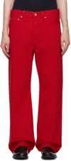 Jacquemus Red La Casa 'le De Nîmes Droit' Jeans In 470 Red