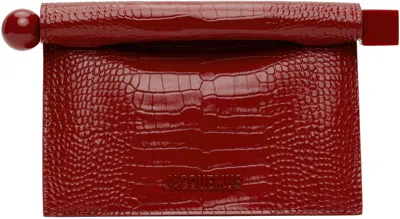 Jacquemus Red La Croisière 'the Small Rond Carré' Clutch In 470 Red