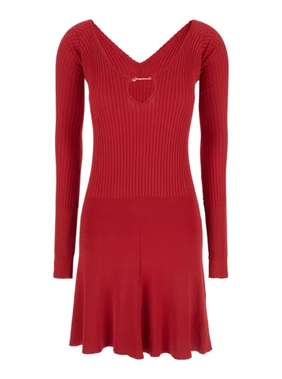 Jacquemus La Pralù Mini Dress In Red