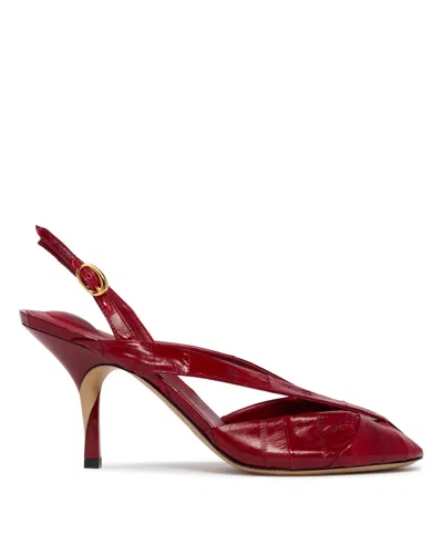 Jacquemus Red Leather Poisson Slingback Pumps