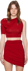 Jacquemus Le Haut Drapeado In 480 Dark Red
