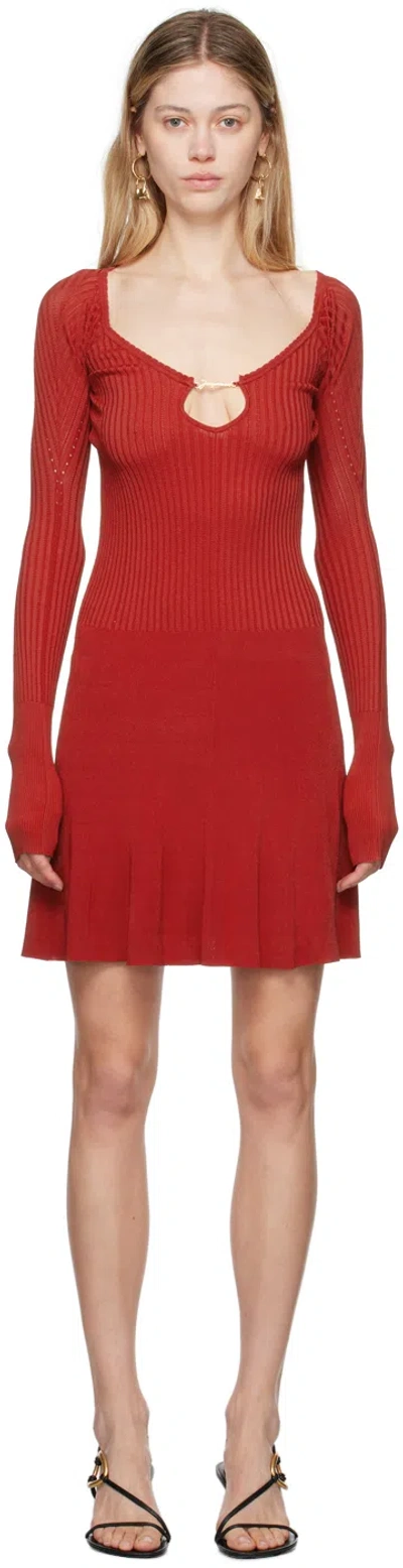 Jacquemus La Pralù Mini Dress In Red