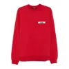 Jacquemus Men Le Hoodie Grosgrain Hooded Sweatshirt In Red
