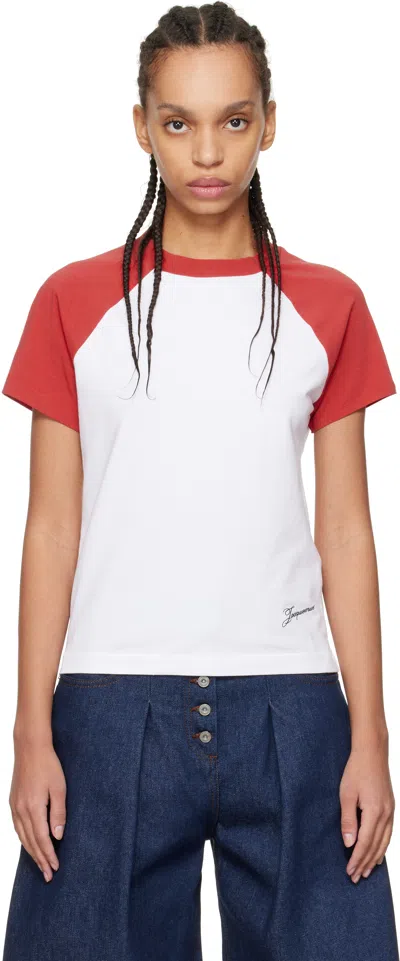 JACQUEMUS RED 'THE BASEBALL MINI' T-SHIRT
