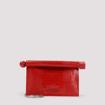Jacquemus Red The Small Rond Carr Clutch