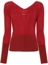 Jacquemus Pralu Ribbed Top In Red