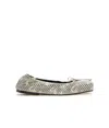 Jacquemus Snake-effect Leather Ballet Flats In Gray