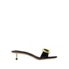 Jacquemus Elegant Black Sheepskin Sandals For Women From Ss24 Collection In Orange