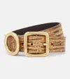 Jacquemus Regalo Croc-effect Leather Belt In Beige