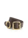 Jacquemus Brown Calfskin Belt With Polished Gold-tone Accents In Brown