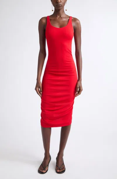 Jacquemus Regata Scoop Neck Midi Dress In Red