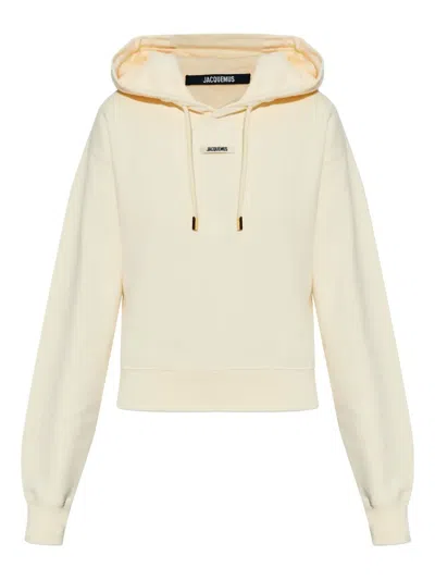 Jacquemus Regular Fit Grosgrain Hoodie For Women In Neutral