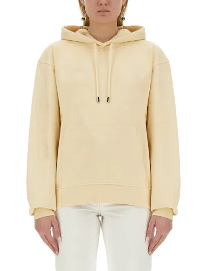 Jacquemus Regular Fit Logo Sweatshirt In Yellow