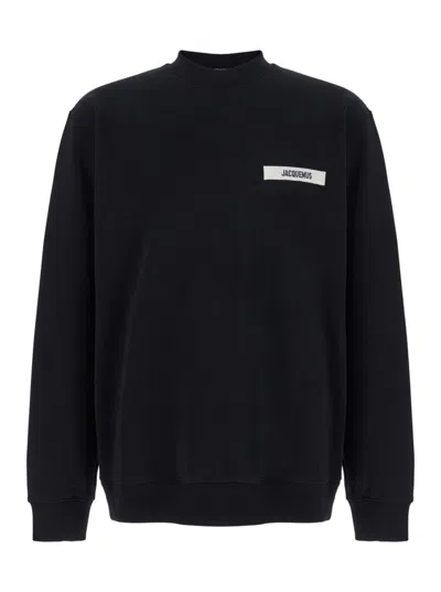 Jacquemus Sweatshirt Le Sweatshirt Grosgrain In Black