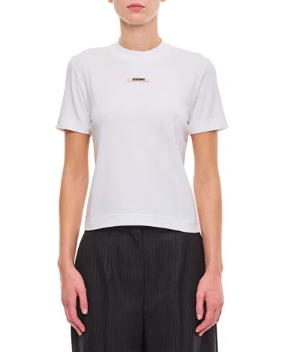 Jacquemus Relaxed Fit Crew-neck T-shirt With Front Print In White