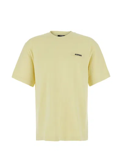 Jacquemus Relaxed Fit Crew Neck T-shirt With Patch Detail In Yellow