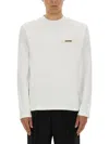 Jacquemus Relaxed-fit Long-sleeved Cotton T-shirt With Minimalist Design In White